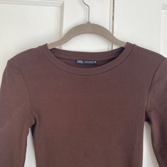 Women's Zara Cotton Brown Bodysuit sz. S - Picture 2 of 2